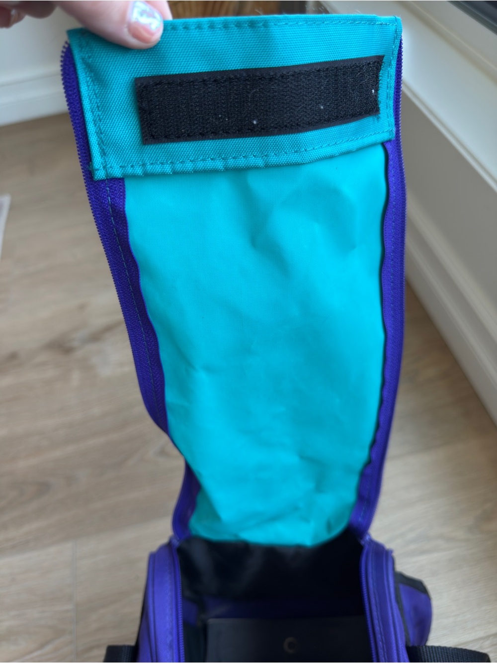 Vintage 90s Brunswick Bowling Bag Purple Teal Retro Bowling Core Gym Travel Tote - Picture 8 of 14